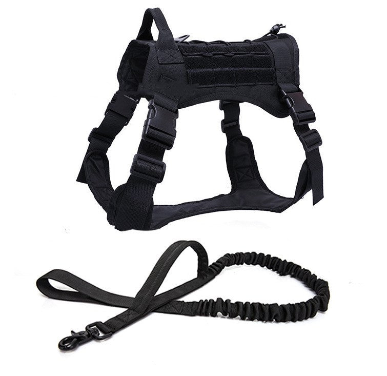 Long lasting tactical training large dog chest harness
